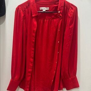 LOFT Vibrant Scarlet Blouse